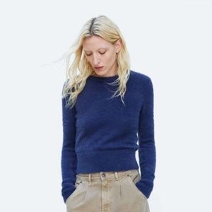 Zara Blue Fuzzy Sweater | M